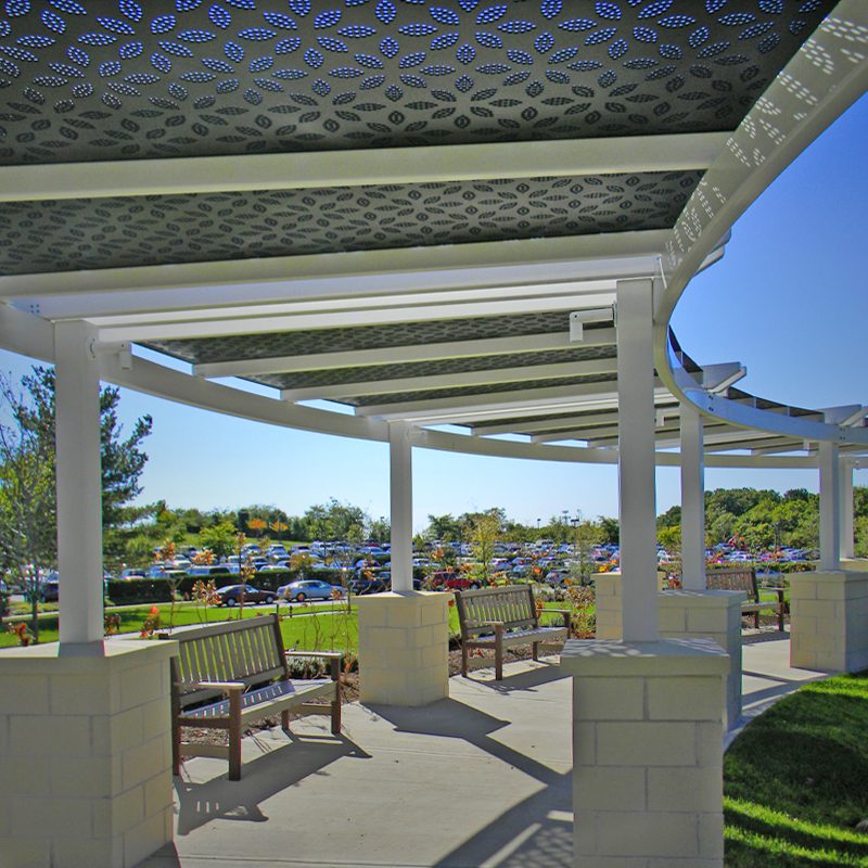 metal walkway covering pergola