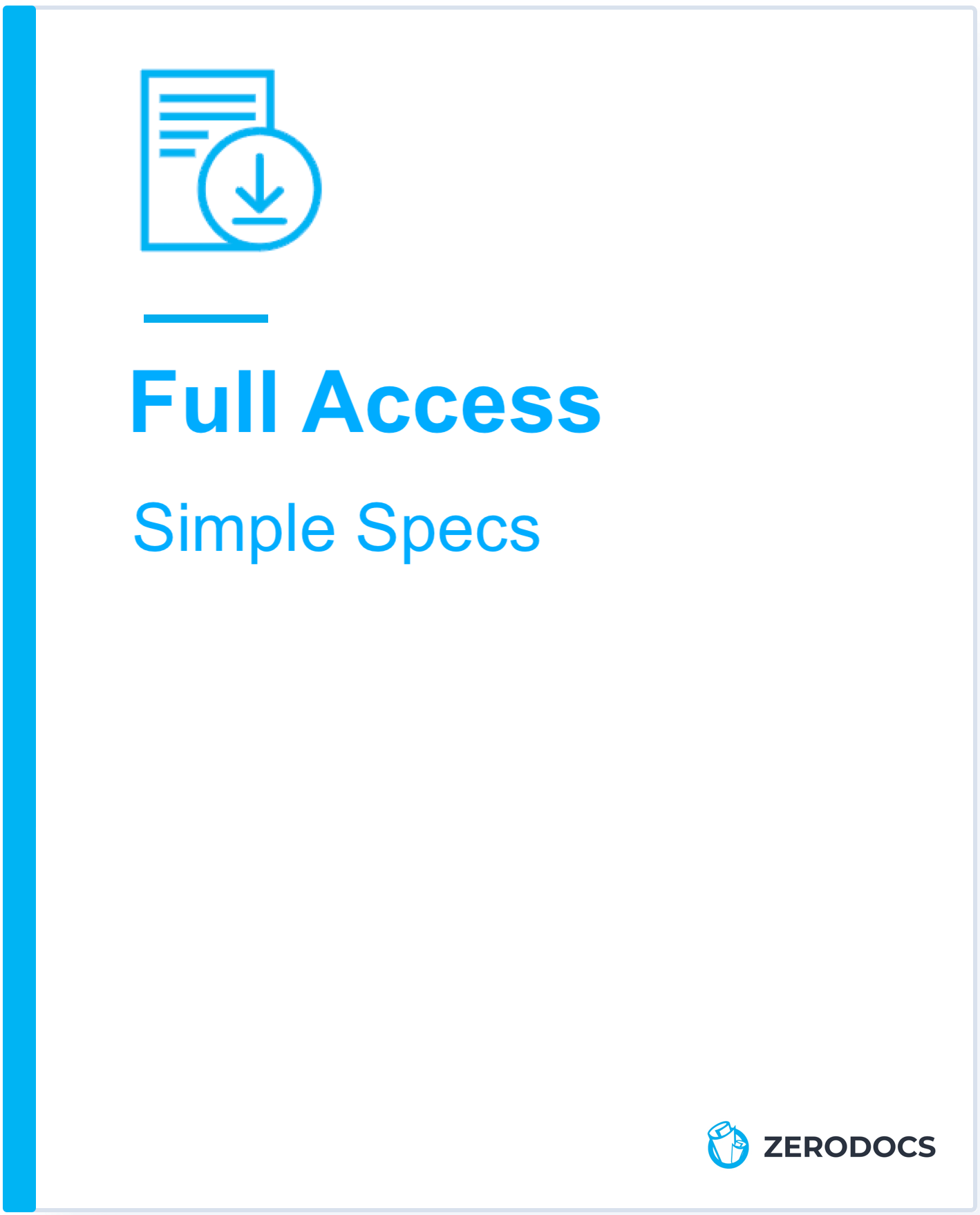 Full access to all 3-part specifications for Sale