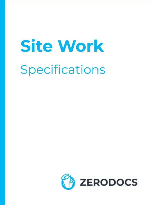 site work specifications 3-part specifications for Sale
