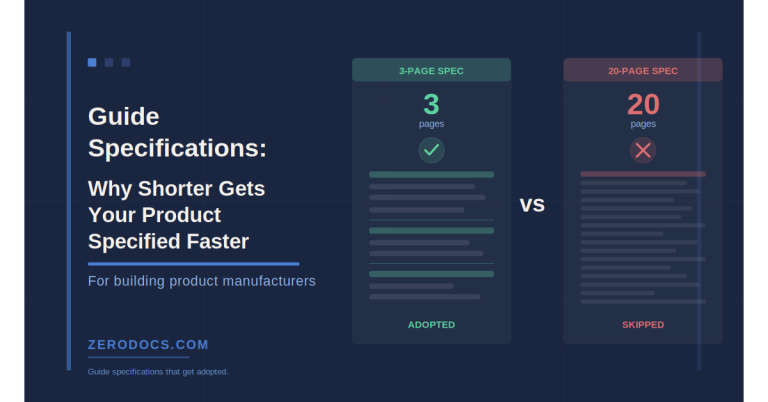 guide specifications for building products