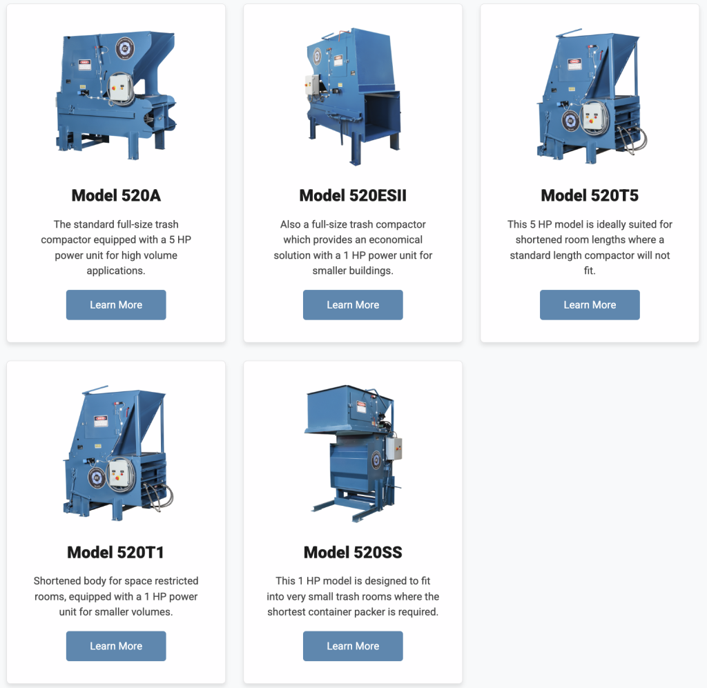 IDC 520 Series trash compactor specification